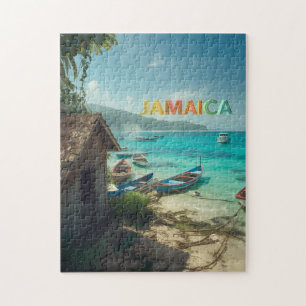 Fischerhütte und kleine Boote Puzzle