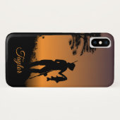 Fischerin mit individuellem Text Case-Mate iPhone Hülle (Rückseite (Horizontal))