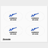 Fischerinsel-Aufkleber Ovaler Aufkleber (Blatt)