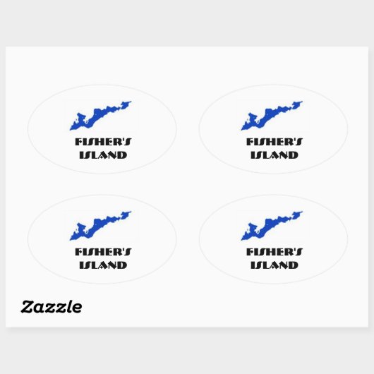 Fischerinsel-Aufkleber Ovaler Aufkleber (Blatt)