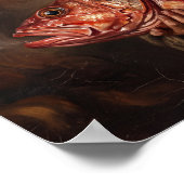 Fischerjunge mit rotem Fisch Gemälde Poster (Ecke)