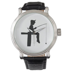 Fischerjunge Silhouette Armbanduhr