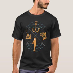 Fischerkompass Vatertag Angelzubehör T-Shirt