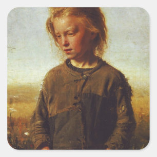 Fischermädchen, 1874 quadratischer aufkleber