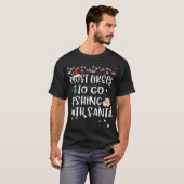 Fischermanns Weihnachtsgeschenk Lichter Frohe Fisc T-Shirt (Vorne ganz)