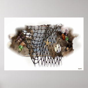 Fischernetz n Moos Nautical Poster