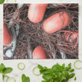 Fischernetze, Flöße und Seil auf dem Hafen Küchentuch (Gefaltet)