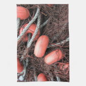 Fischernetze, Flöße und Seil auf dem Hafen Küchentuch (Vertikal)