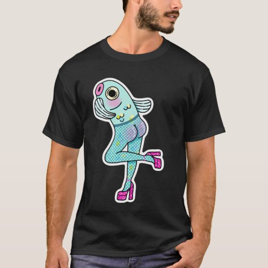 Fischernetze (Reverse Mermaid) Pinke Version T-Shirt (Vorderseite)
