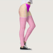 Fischernetze Strumpf Hot Pink mit Knickern Legging Leggings (Rechts)