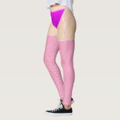Fischernetze Strumpf Hot Pink mit Knickern Legging Leggings (Links)