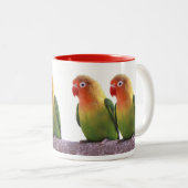 Fischer's Lovebird Zweifarbige Tasse (VorderseiteRechts)
