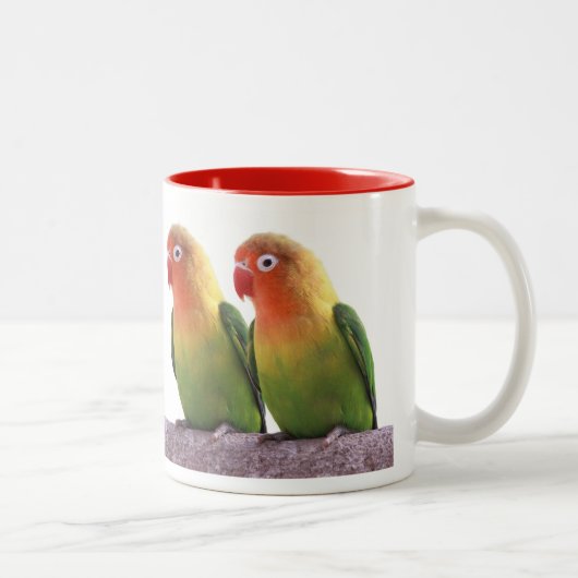 Fischer's Lovebird Zweifarbige Tasse (Rechts)