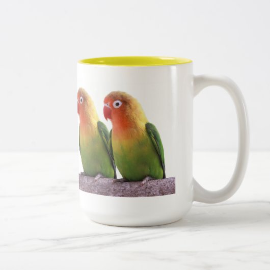 Fischer's Lovebird Zweifarbige Tasse (Rechts)