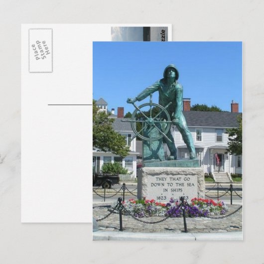 Fischerstatue Postkarte (Vorne/Hinten)