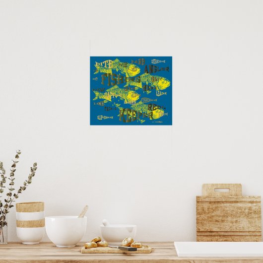 Fischerwortart Poster (Küche)