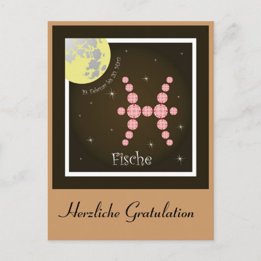 Fisches Sternzeichen-Postkartett Postkarte (Vorderseite)