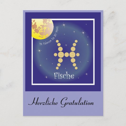 Fisches Sternzeichen-Postkartett Postkarte (Vorderseite)