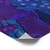 Fischfamilie, Unterwasser-Ozean Art Navy Blue Poster (Ecke)