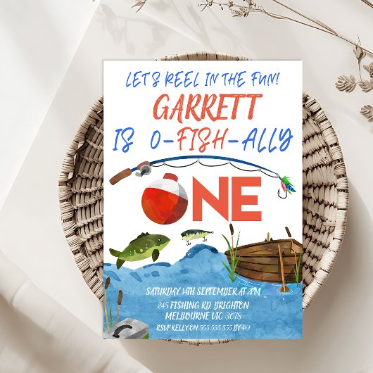 Fischfang am 1. Geburtstag Einladung
