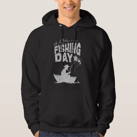 Fischfang am 4. Juli Fangtag Fangtag Hoodie (Vorderseite)
