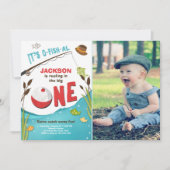 Fischfang am Geburtstag Einladung der großen (Vorderseite)