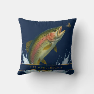 Fischfang Aquarellforelle Kissen