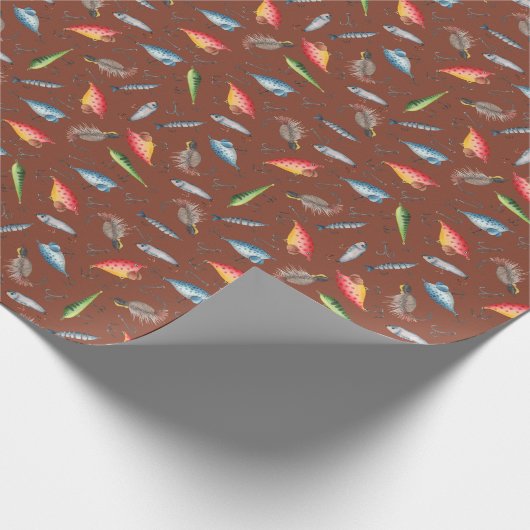 Fischfang auf Brown Geschenkpapier (Ecke)