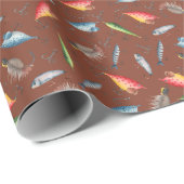 Fischfang auf Brown Geschenkpapier (Rolleneckpunkt)