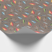 Fischfang auf graubraun geschenkpapier (Ecke)