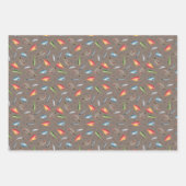Fischfang auf graubraun geschenkpapier set (Vorderseite)