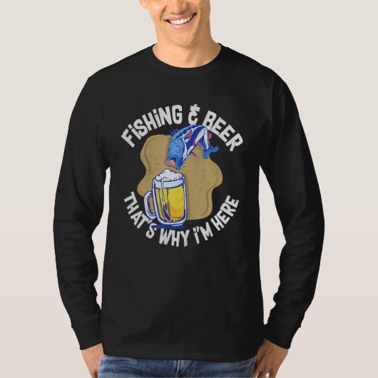 Fischfang Bier Alcohol Fischreiher Joke Pub T-Shirt (Vorderseite)