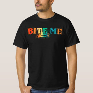 Fischfang Bite Me Funny Fish Fisherman Cat T-Shirt