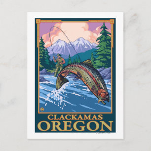 Fischfang - Clackamas, Oregon Postkarte