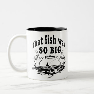 Fischfang Comic Fischer lustig Zweifarbige Tasse