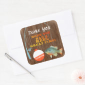 Fischfang Danke Geburtstagsaufkleber Quadratischer Aufkleber (Umschlag)