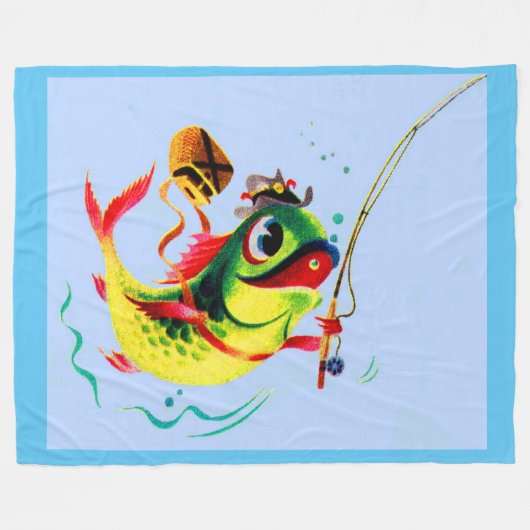 Fischfang der 40er Jahre Fleecedecke (Vorderseite (Horizontal))