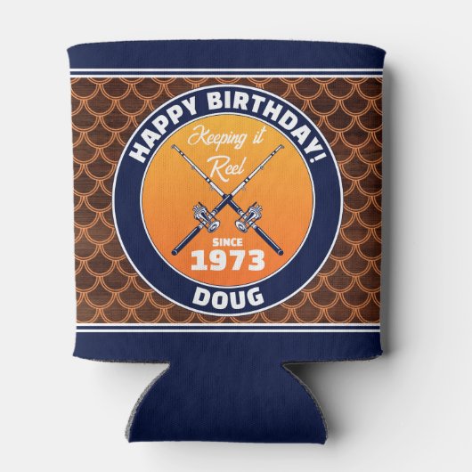 Fischfang, der es in dosenkühler (Rückseite)