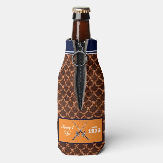 Fischfang, der es in flaschenkühler (Flasche Rückseite)