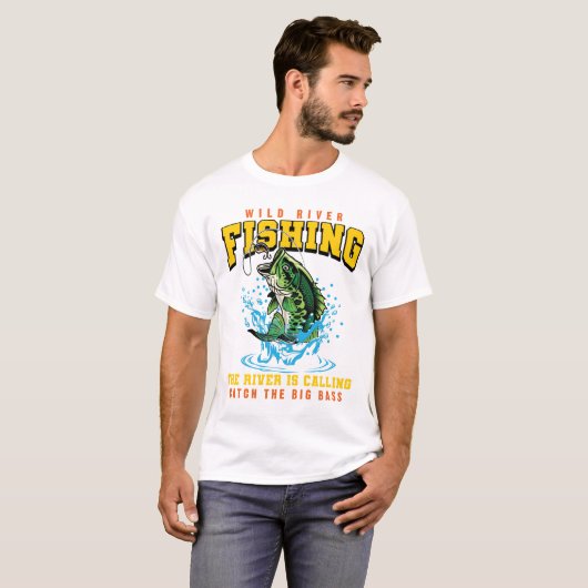 Fischfang Der große Barsch-Fisher-Geschenk Fisch T-Shirt (Vorne ganz)