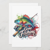 Fischfang Feiertagskarte (Vorne/Hinten)