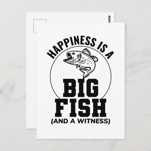 Fischfang Fischfang Outdoor Funny Joke Square S Postkarte (Vorne/Hinten)