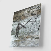 Fischfang Fly Fishing River Steelhead Quadratische Wanduhr (Winkel)