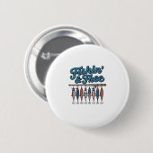 Fischfang & Frei Patriotischer Angelköder Vintage Button (Vorne & Hinten)