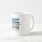 Fischfang & Frei Patriotischer Angelköder Vintage Kaffeetasse (VorderseiteRechts)