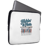 Fischfang & Frei Patriotischer Angelköder Vintage Laptopschutzhülle (Vorne Rechts)