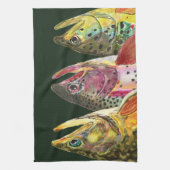 Fischfang für drei große Fischforelle Handtuch (Vertikal)