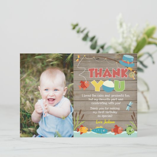 Fischfang Geburtstag Vielen Dank Karten (Stehend Vorderseite)