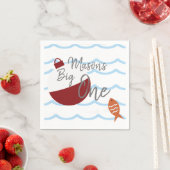 Fischfang Große Fischwellen zum ersten Geburtstag Serviette (Beispiel)