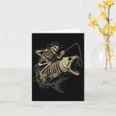 Fischfang Halloween B Fischfang Skelettfischerei Karte (Gelbe Blume)